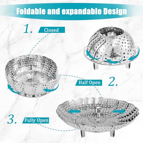 Vegetable Steamer Basket for Cooking with Extendable Handle