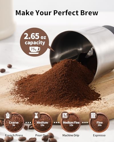 One Touch Coffee Grinder Electric (White / 1 BOWL)