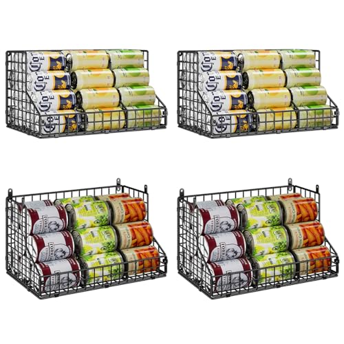 4 Pack Stackable Can Rack Organizer for Pantry Storage (L-(4 pack))