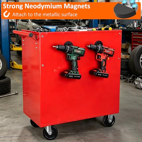 Magnetic Hooks Heavy Duty (2.6in Magnet M Red Hooks 2PCS)