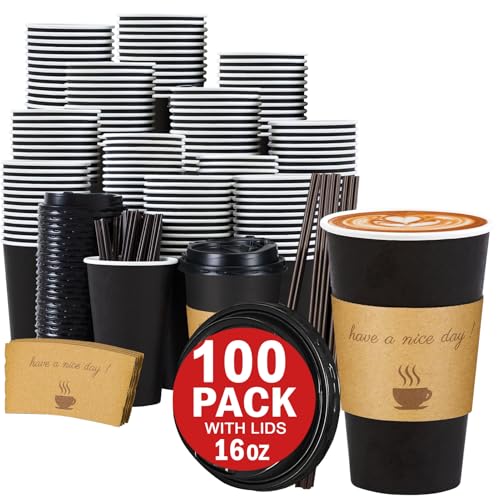100 Pack 16 oz Coffee Cups (16oz-100p)