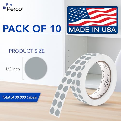 Grey Perforated Round Circle Dot Sticker 1 (Grey / 0.5 Inch)