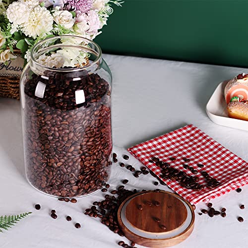 1 Gallon Glass Jar with Wooden Acacia Airtight Lid