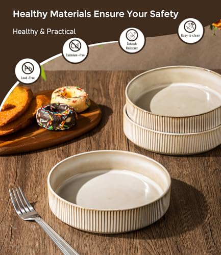7.5 Inch Pasta Bowls Set of 6 (Set of 6 / Cappuccino)