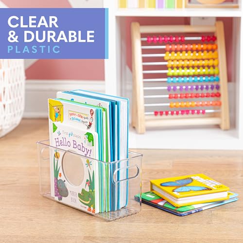 Plastic Food Storage Clear Container Bin with Handles for Organizing Kitchen (10x4x5)