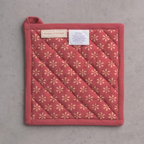 Pot Holders 100% Cotton Potholders (025 - Romane / 8" x 8" (Pot Holder Pack of 2))