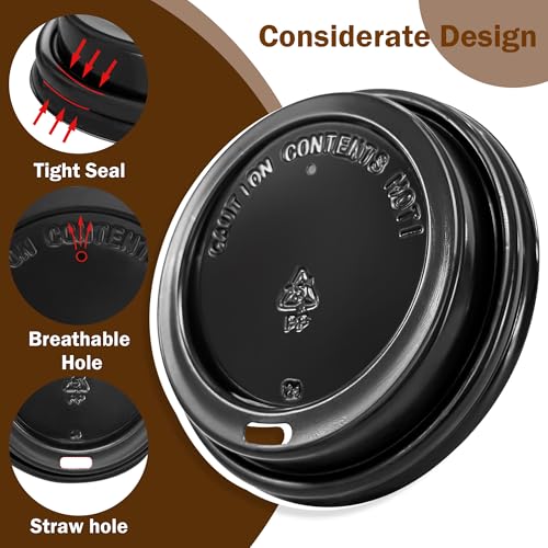 200 Pack Black Coffee Cups Lids 3.54'' (LidsG 200 Pack)