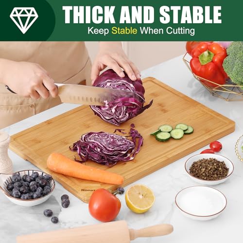 Extra Large Organic Bamboo Cutting Boards for Kitchen (Natural / 17.5"L x 12"W)