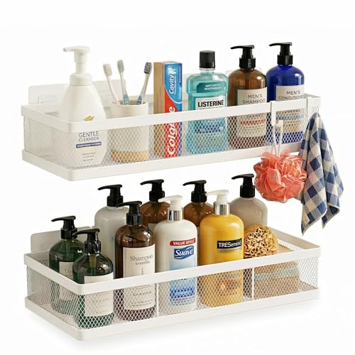 Mesh Shower Caddy Wall Mount (White / Full Mesh (12.6" Wide))