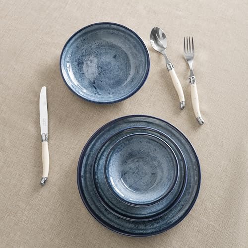 16 Pc Dinnerware Set (Cerulean-Blue and Navy / 16-piece set)