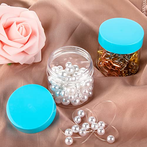 6 Pack 2 oz Plastic Jars Containers with Lids Wide (6 Count)