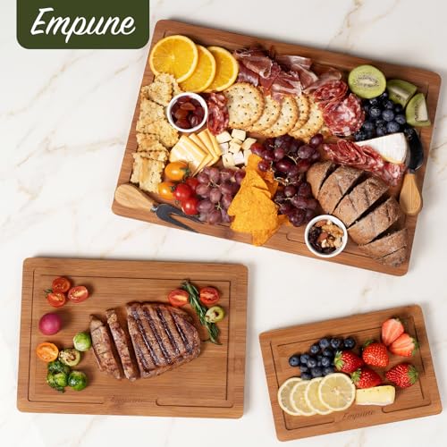 Bamboo Cutting Boards for Kitchen (Carbonized Bamboo(Brown))