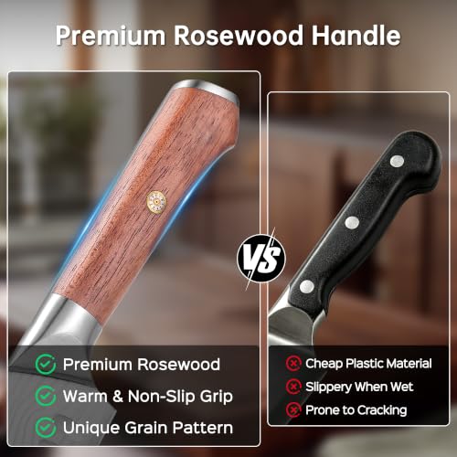 5 PCS Japanese Kitchen Knife Set with Ergonomic Rosewood Handle (5pcs knife set)