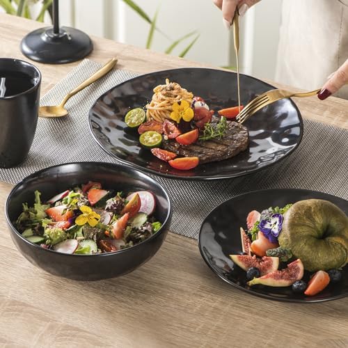 Ceramic Pasta Bowls Set (Bright Black)