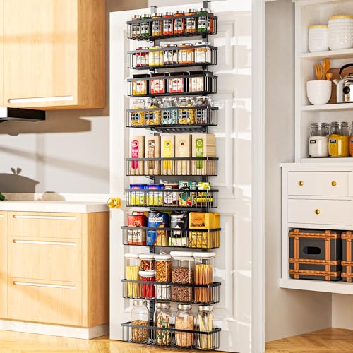9 Tier Over The Door Pantry Organizer (Black / 9-Tier)