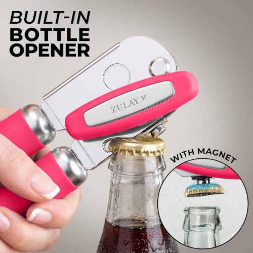 Stainless Steel Swing Open Manual Can Opener Comfortable Grip (Dragonfruit / Swing Open)