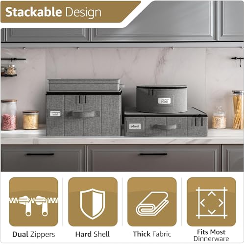 China Storage Containers (Gray / 6 Piece Dinnerware Set)