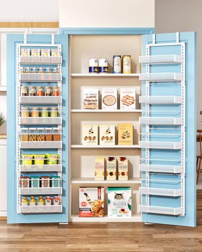 8 Tiers Narrow Over the Door Organizer (White / 12.3" W x 4.7" D x 69" H)