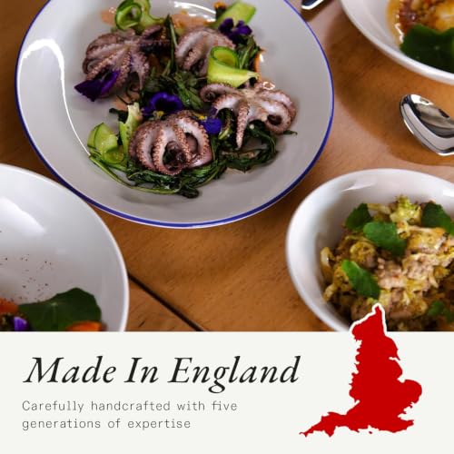 Cookware Set of 8 (White w/ Navy Rim / 8-Piece)