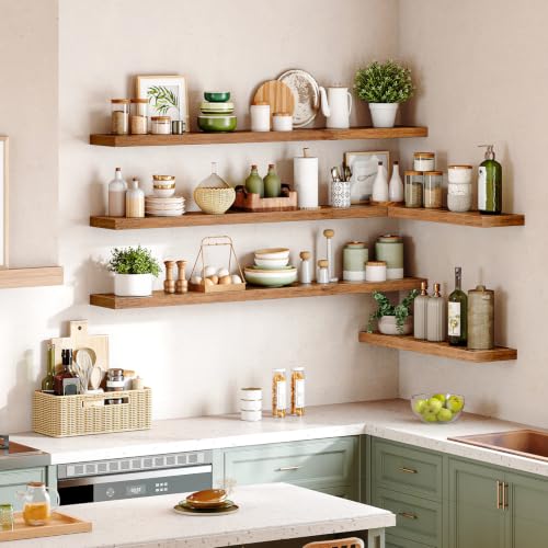 70.9" Floating Shelves for Wall (Rustic Brown / 70.9 Inches)