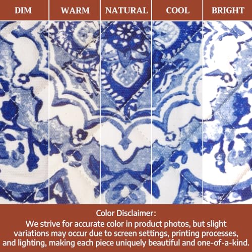 100% Cotton Oven Mitt & Pot Holder Set (014 - Melodie Bleue / 7.5" x 13" & 8" x 8" (Oven Mitt & Pot Holder))