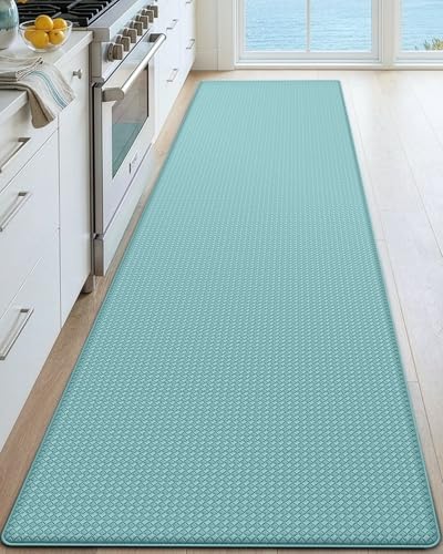 Kitchen Floor Mats Cushioned Anti Fatigue (Turquoise / 59"l X 23"w X 0.4"th)