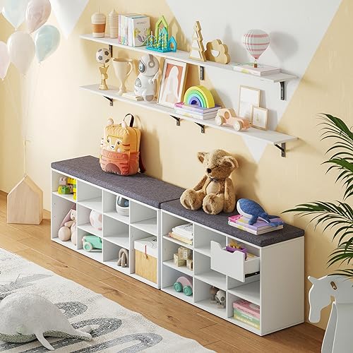 Long Wall Shelves (White / 55.1 Inch)