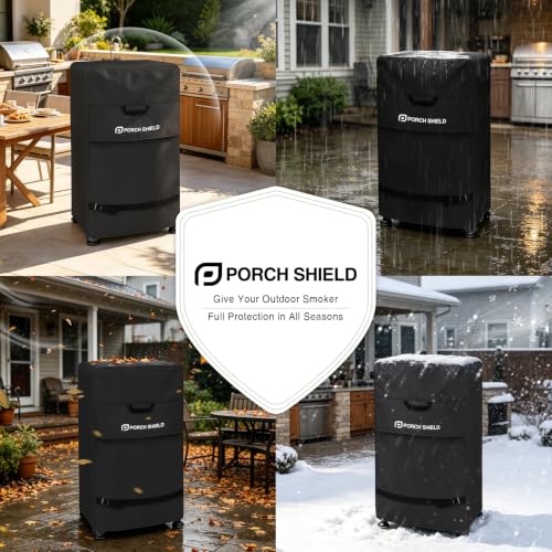 30 inch Outdoor Smoker Cover 20W x 18D x 33H inch (20"W x 18"D x 33"H / Black)