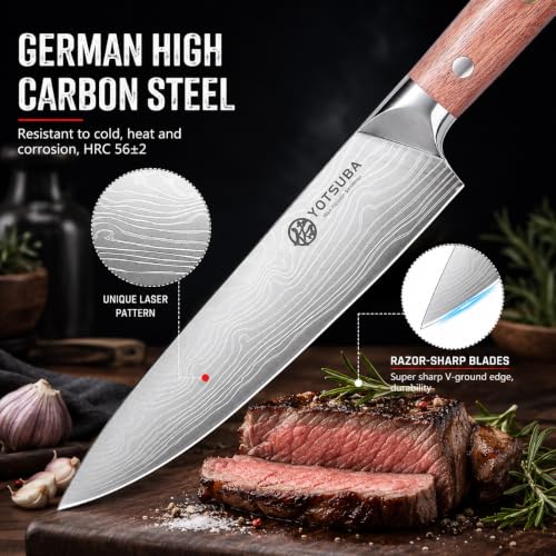 8 PCS Japanese Kitchen Knife Set with Block (8pcs block knife set)