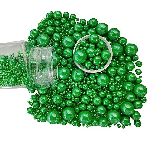 Edible Christmas Green Sugar Pearls Candy Sprinkles 120G (4.23 Ounce)