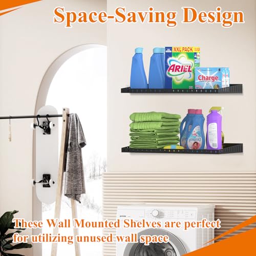 12 x 24 Inch Garage Wall Shelves (Black)