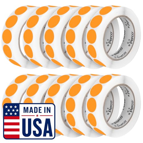 Neon Orange Perforated Round Circle Dot Sticker 1 (Neon Orange / 1 Inch)