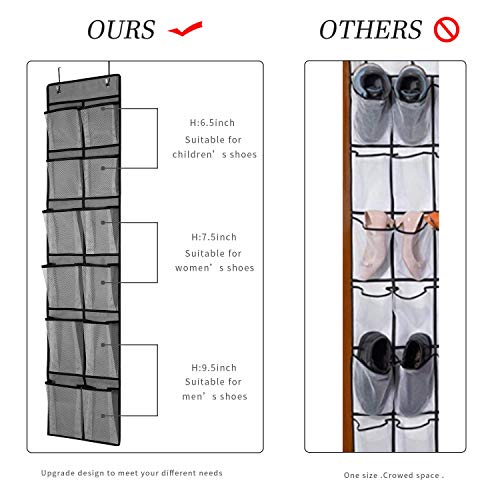 Over The Door Shoe Organizer 2 Pack (Grey-2 Pack of 12)