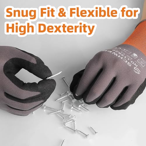 120 Pairs Work Gloves Sandy Nitrile Coated (Small / Grey)