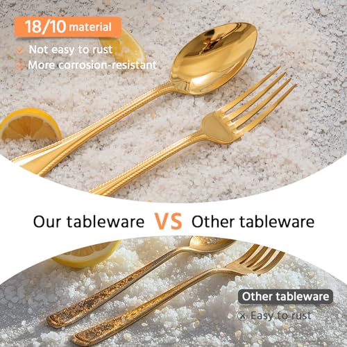 40 Pcs Gold Silverware Set (40-Piece / Gold)