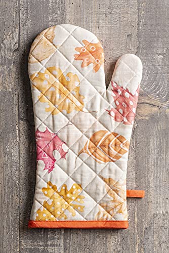 100% Cotton Oven Mitt & Pot Holder Set (103 - Colours of Autumn / 7.5" x 13" & 8" x 8" (Oven Mitt & Pot Holder))