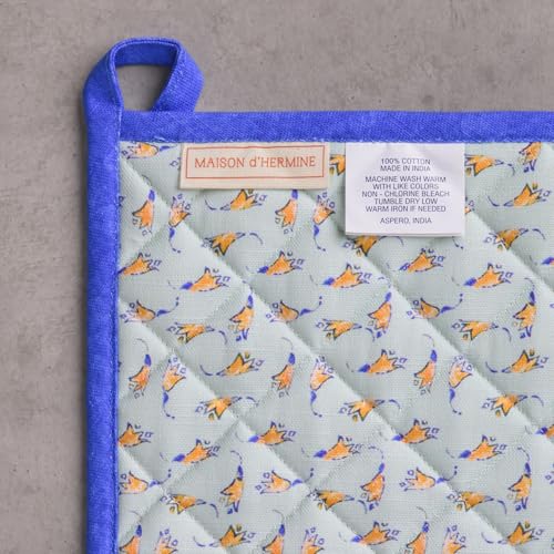 100% Cotton Oven Mitt & Pot Holder Set (007 - Girassol / 7.5" x 13" & 8" x 8" (Oven Mitt & Pot Holder))