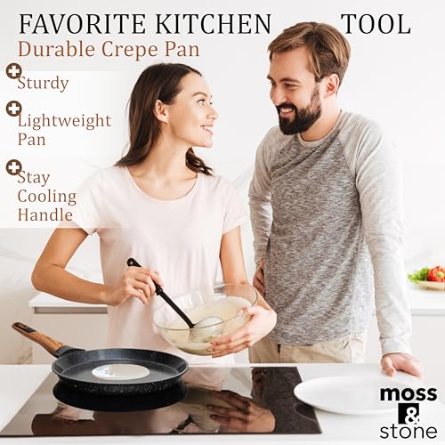 9.5 Inch Nonstick Crepe Pan with Spreader (Stove Crepe Pan / Stove Black)
