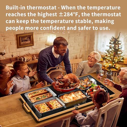 Warming Trays for Buffets Party (Black / Extra Large-32"x18")