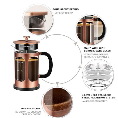 French Press Coffee Maker (Copper / 34 oz)