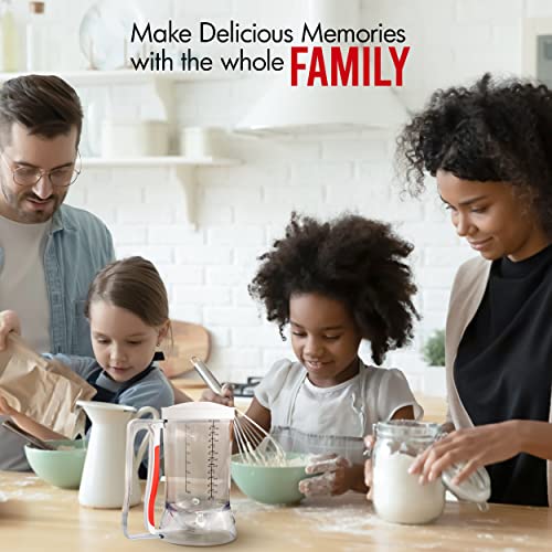 Mess Free Pancakes Pourer & Cupcake Batter Dispenser (White)