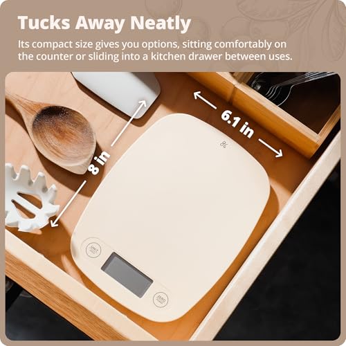 Food Scale Slim & Compact Build (Birch White)