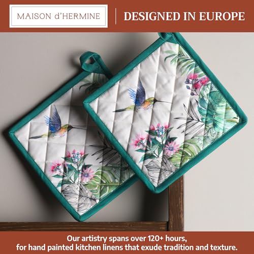 Pot Holders 100% Cotton Potholders (011 - Tropiques / 8" x 8" (Pot Holder Pack of 2))