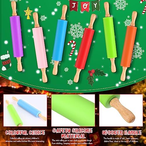 6 Pcs Small Rolling Pin Kids 12 Inch Mini Silicone Rolling Pin