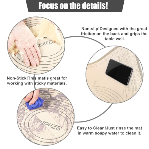Silicone Pastry Mat 28X20 inch Baking Mat for Rolling Dough