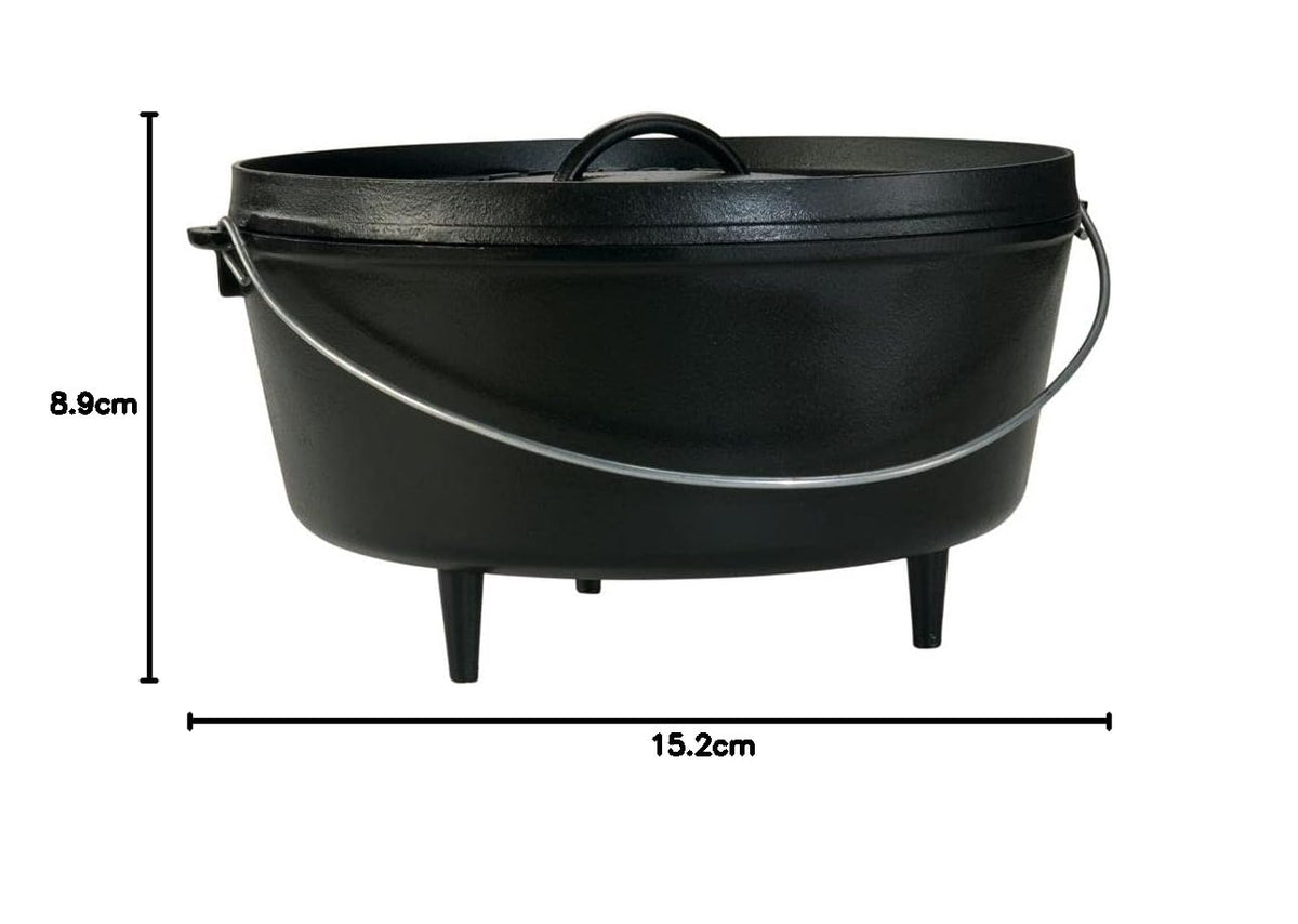 Pre Seasoned Cast Iron Deep Camp Dutch Oven with Lid (10 Quart / Oven)