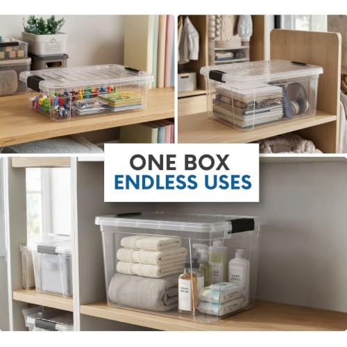 13.7 Quart Clear Plastic Storage Bin with Lid (13.7 Quart)