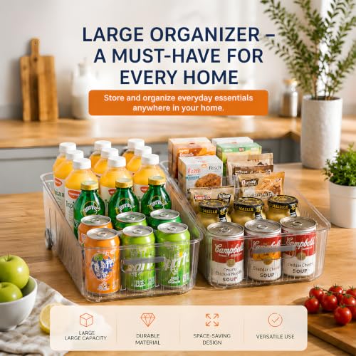 2 Pack Fridge Organizer Bins with Wheels (2 Count)