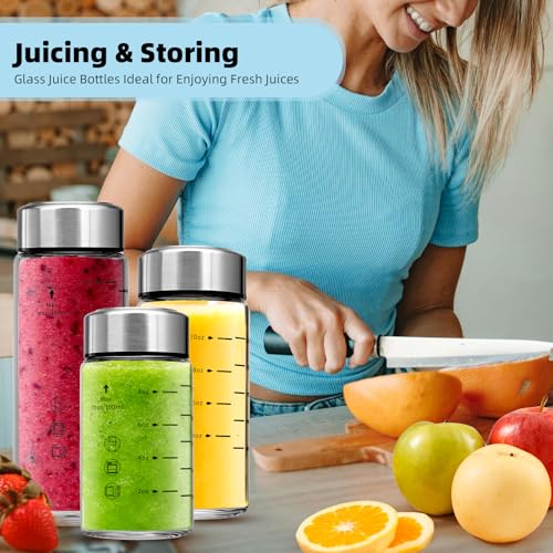 Glass Juice Bottles 4 Pack 12 oz (12 Ounces / 4 Pack)