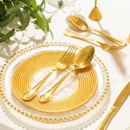 18 10 Stainless Steel Silverware Set for 4 (Gold / 20-Piece)